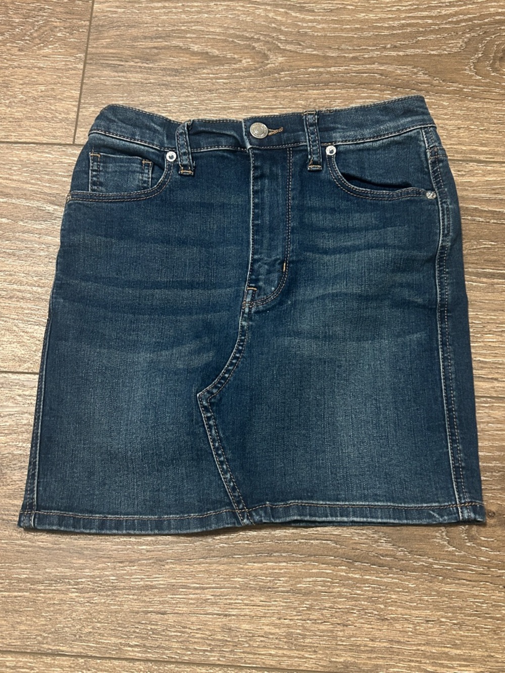 Free People We The Free Dark Blue Denim Mini Skirt Size 25
